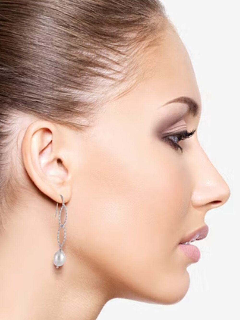 Sterling Silver Freshwater Pearl Shimmer Drop Earrings - Picture 2 of 3